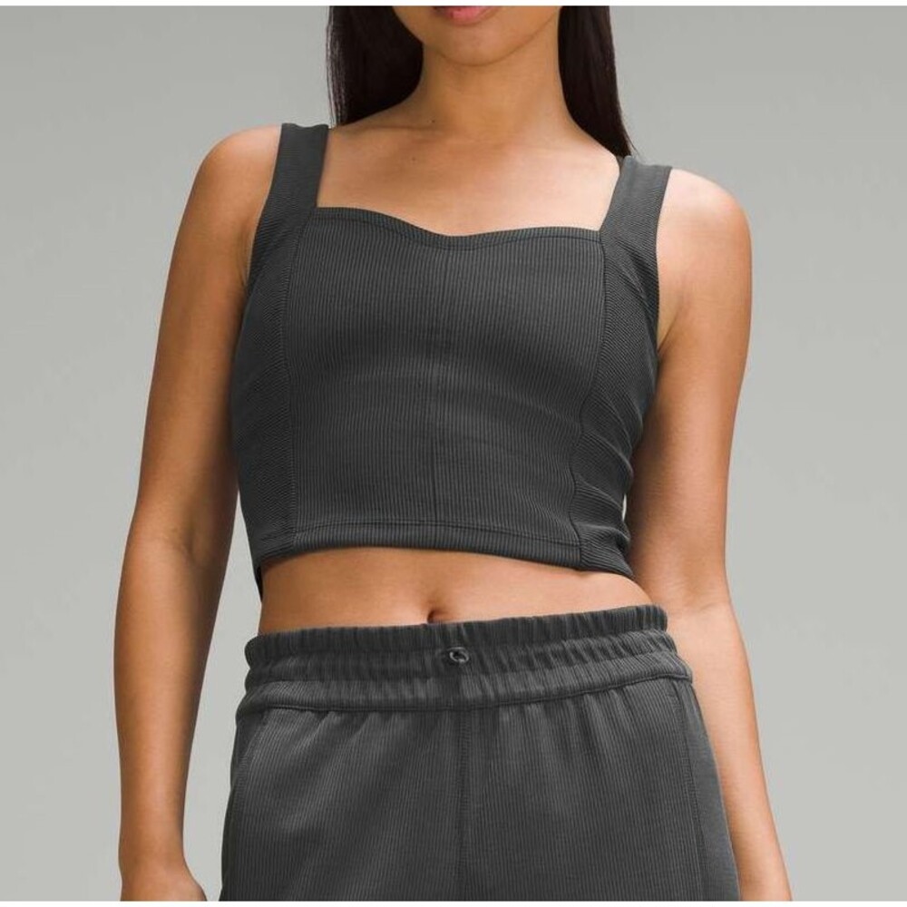 Lululemon Ribbed Softstreme Sweetheart Tank Top Black Size XS